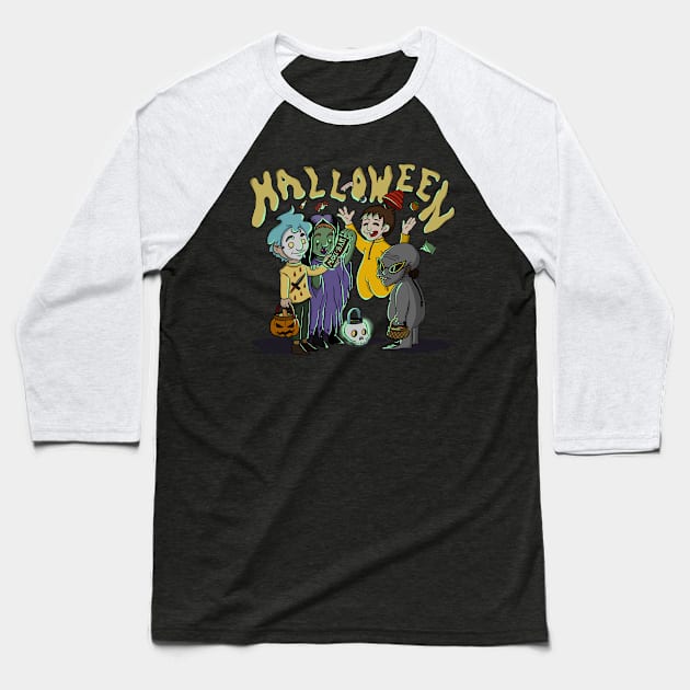 Spooky crew Baseball T-Shirt by atomiqueacorn